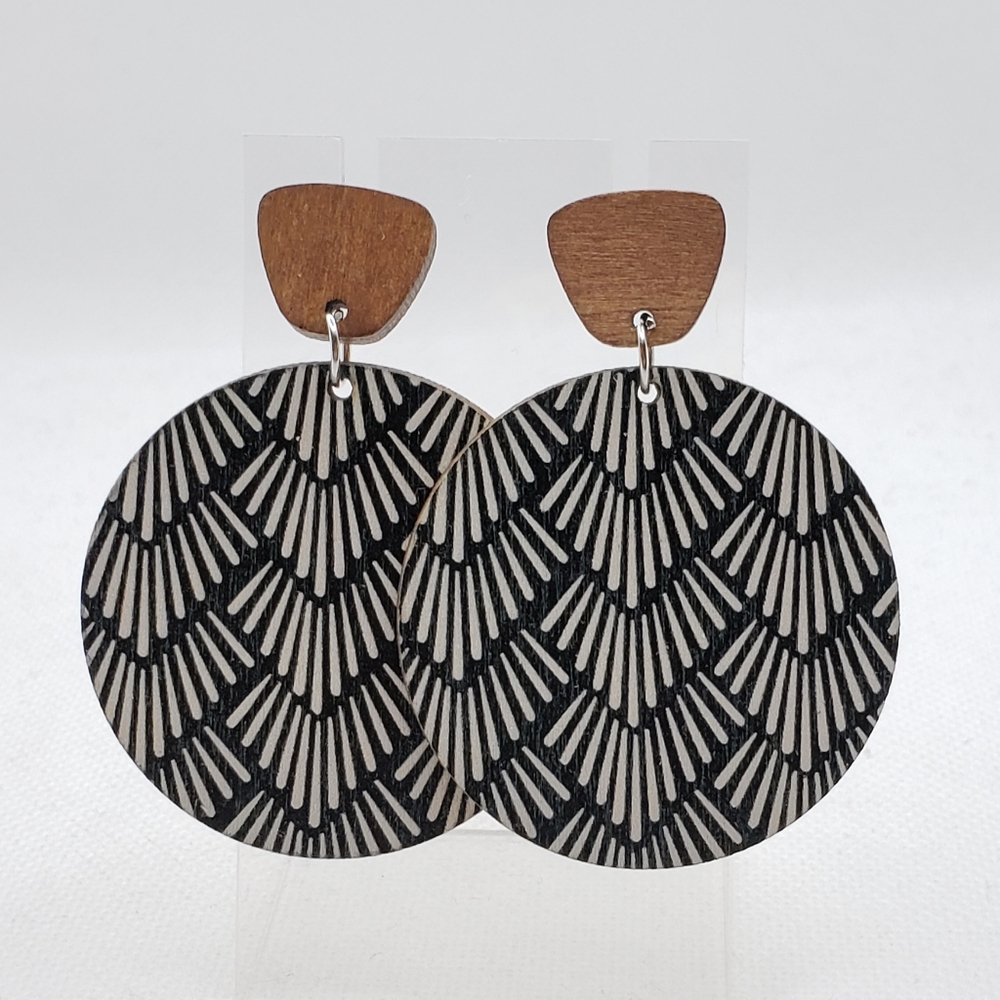 Gray And Ivory Geometric Earrings